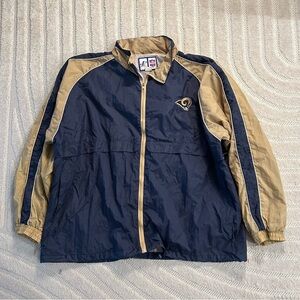 Vintage St. Louis Rams NFL Football Logo Athletic Game Day Windbreaker - 2XL